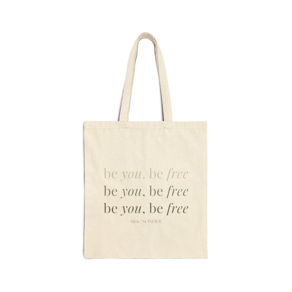 Printify Bags Natural / 15" x 16" Be You, Be Free Green Tote