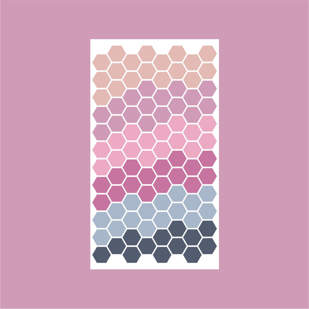 Silk + Sonder Hexagons (Mood Tracker) Joy Stickers By The Sheet