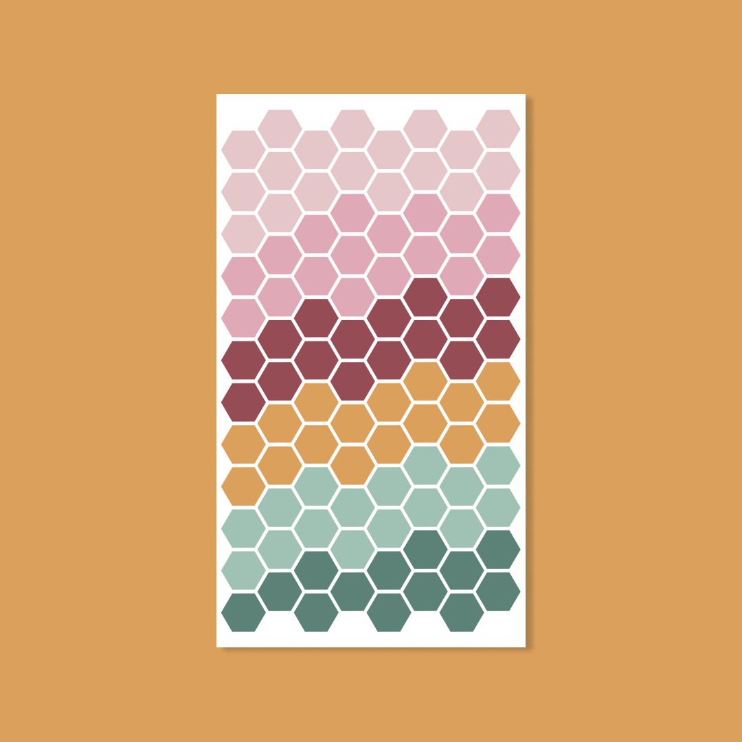 Silk + Sonder Hexagons (Mood Tracker) Opportunity Stickers By The Sheet