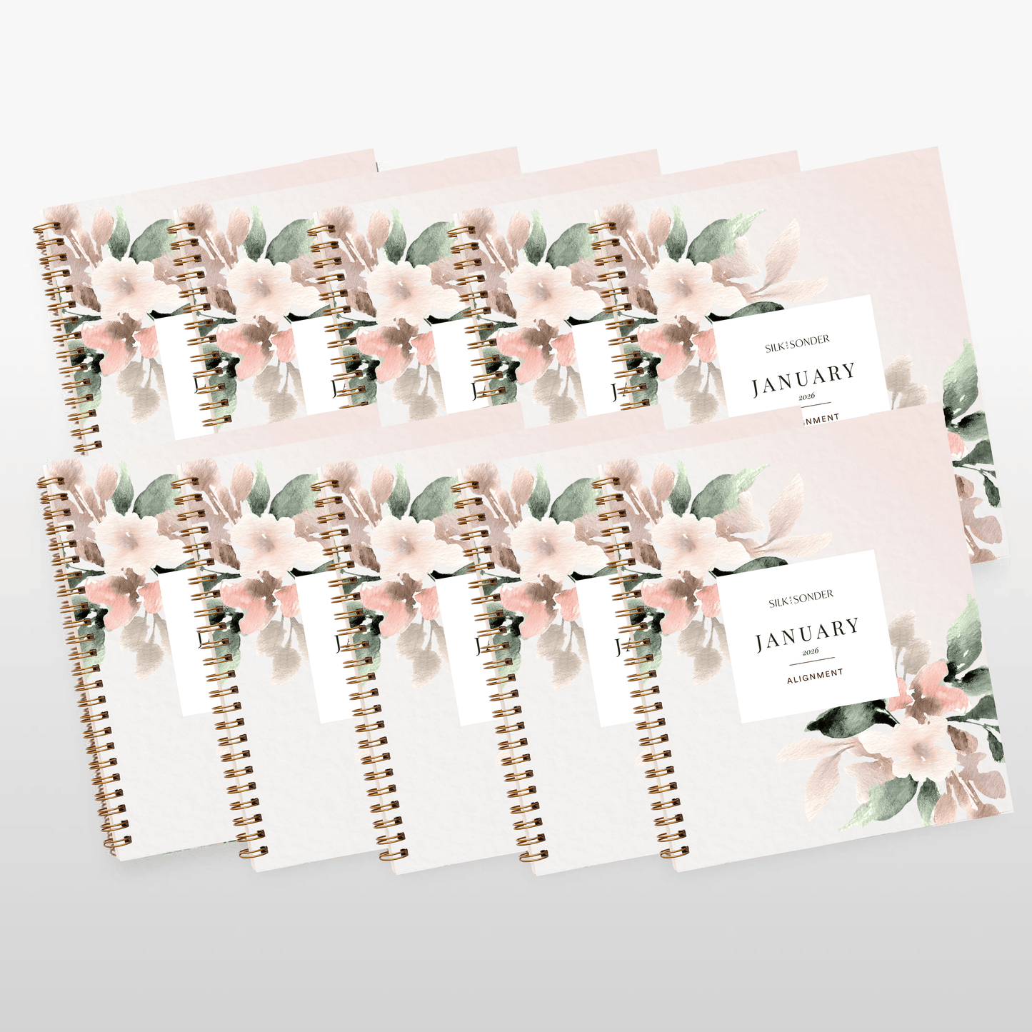 Silk + Sonder Monthly Self-Care Journals : 10-Pack