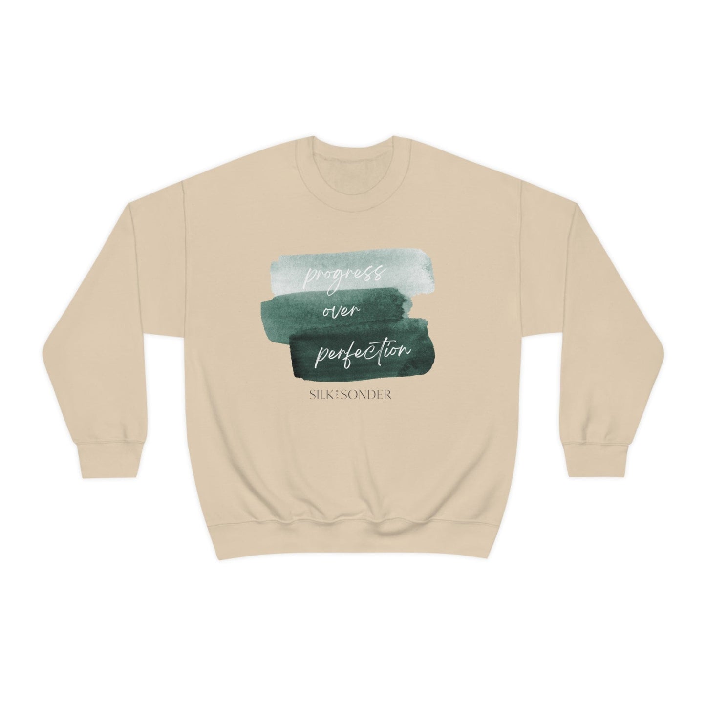 Printify Sweatshirt S / Sand Progress Over Perfection Crewneck Sweatshirt