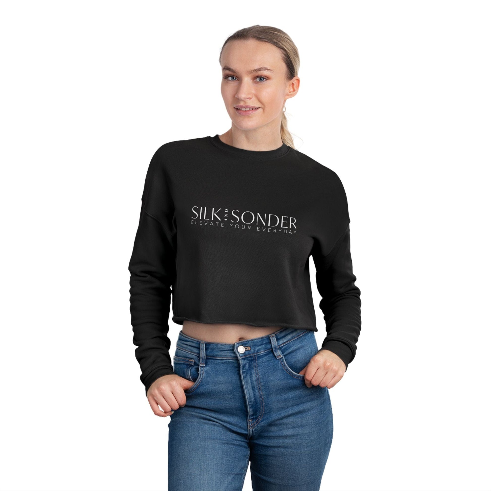 Printify Sweatshirt Silk + Sonder Logo Cropped Sweatshirt