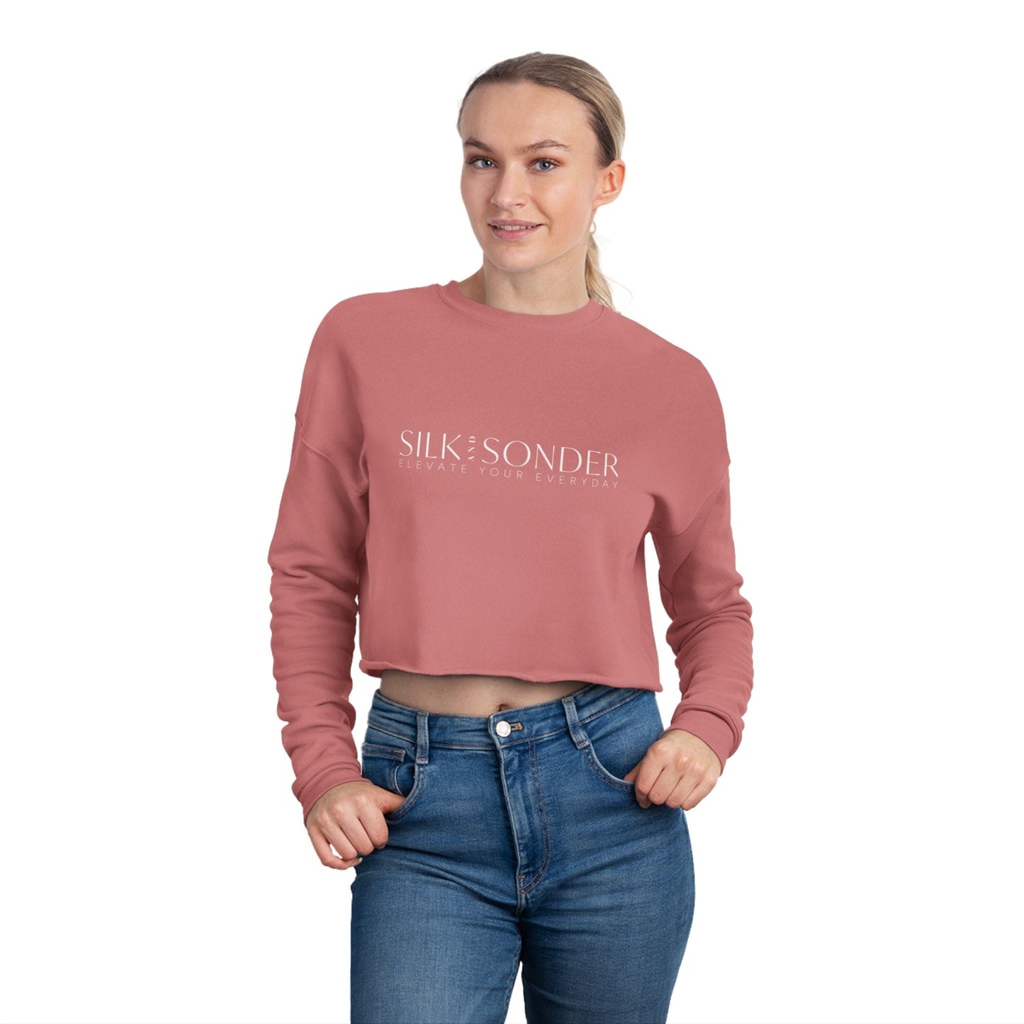 Printify Sweatshirt Silk + Sonder Logo Cropped Sweatshirt