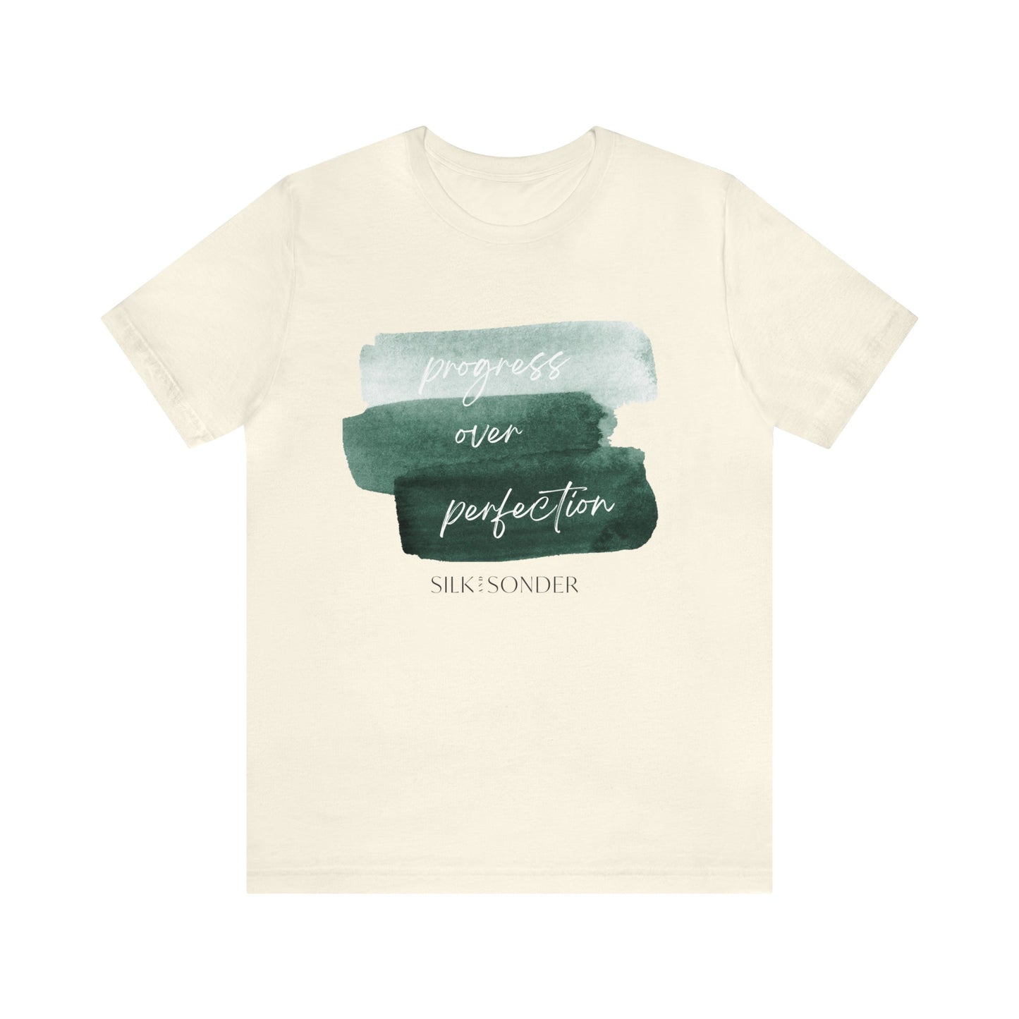 Printify T-Shirt Natural / S Progress Over Perfection Short Sleeve Tee