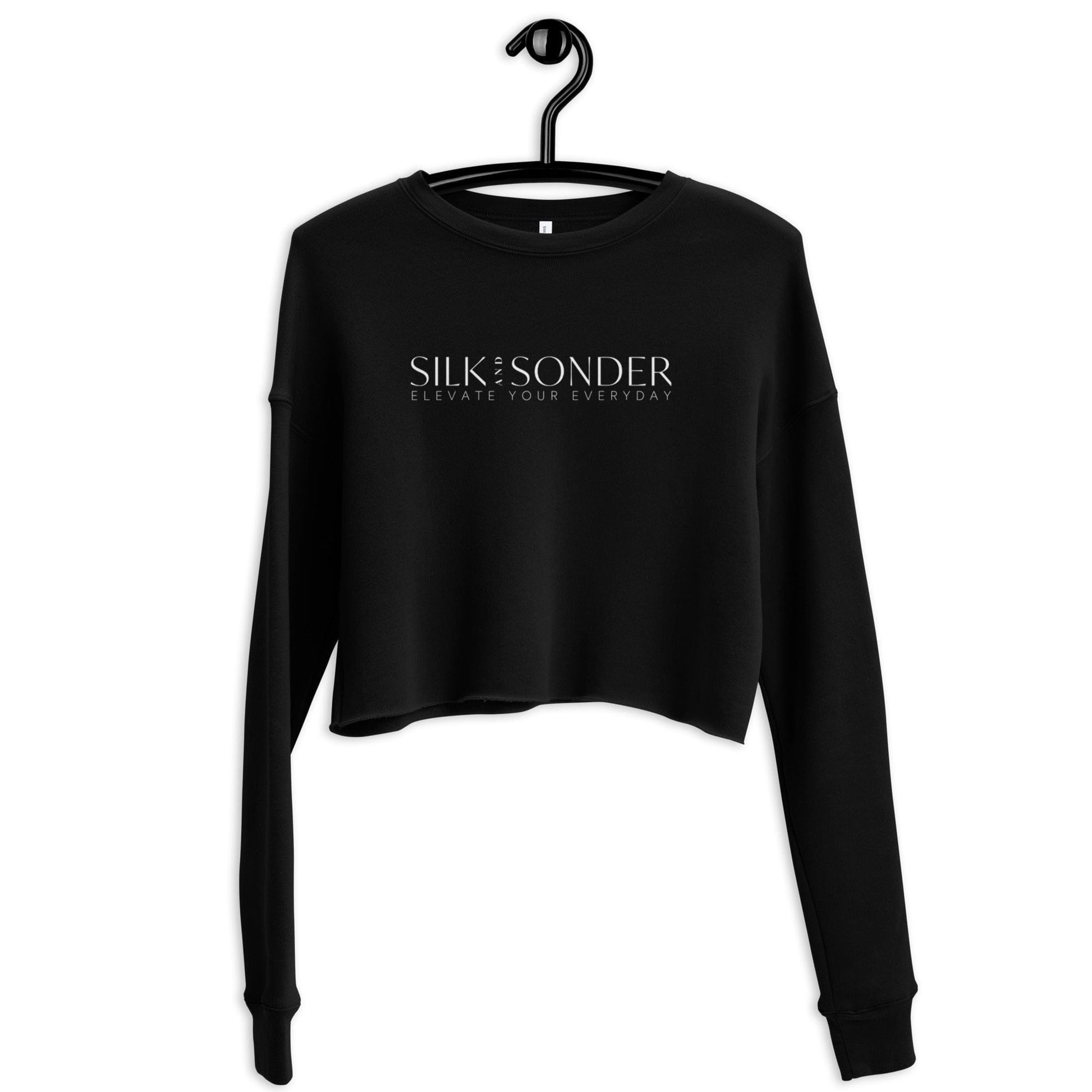 Silk + Sonder Black / S Silk + Sonder Logo Cropped Sweatshirt