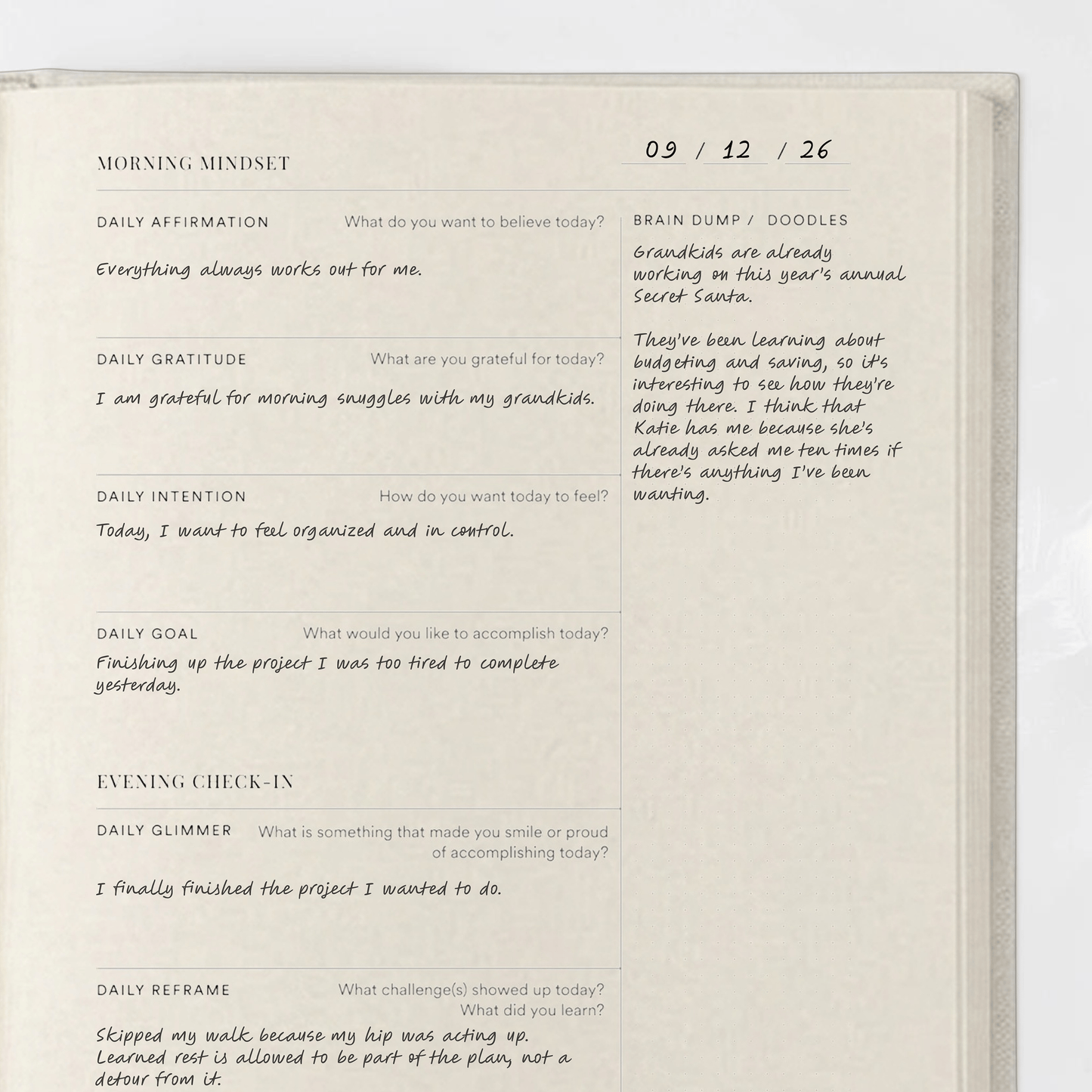 Silk + Sonder Daily Reset Journal