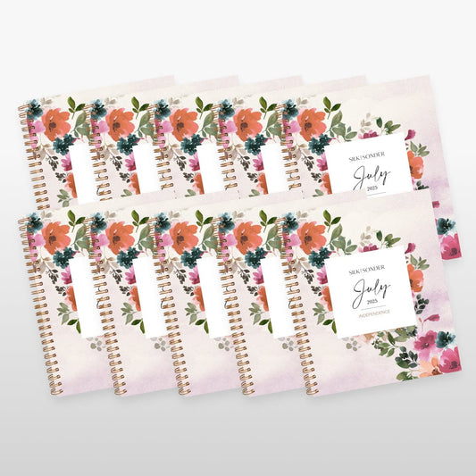 Silk + Sonder Monthly Self-Care Journals  : 10-Pack