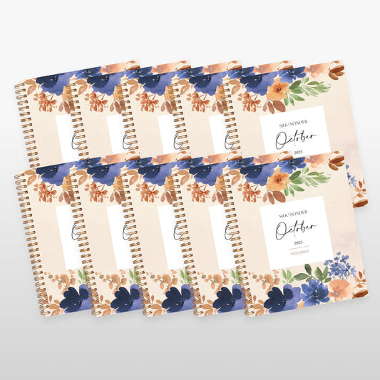 Silk + Sonder Monthly Self-Care Journals  : 10-Pack