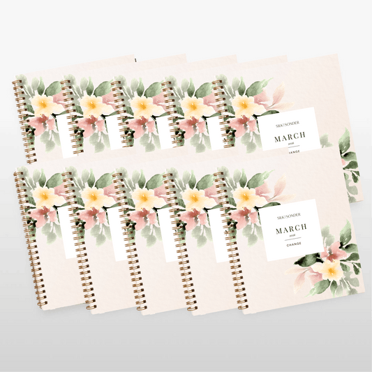 Silk + Sonder Monthly Self-Care Journals  : 10-Pack