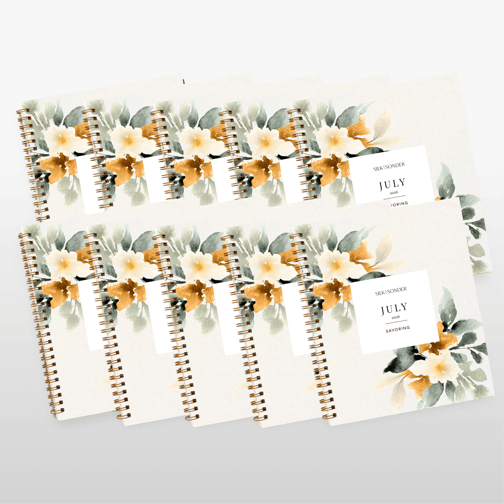 Silk + Sonder Monthly Self-Care Journals  : 10-Pack