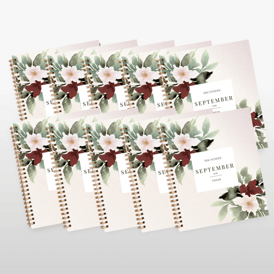 Silk + Sonder Monthly Self-Care Journals  : 10-Pack