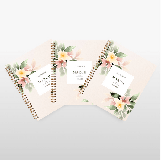 Silk + Sonder Monthly Self-Care Journals  : 3-Pack