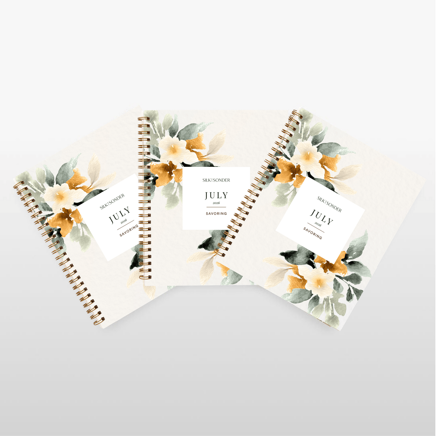 Silk + Sonder Monthly Self-Care Journals  : 3-Pack