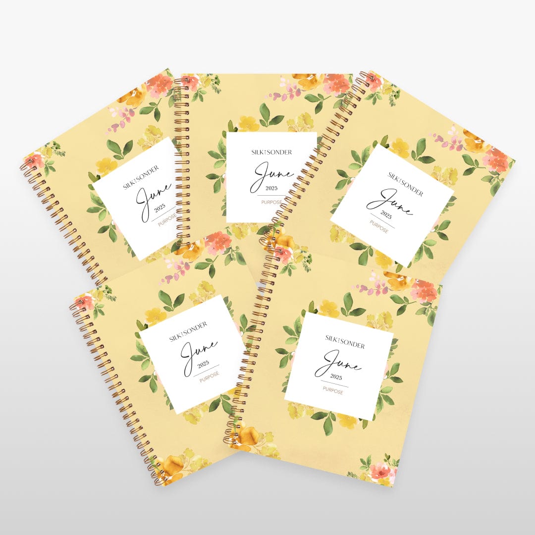 Silk + Sonder Monthly Self-Care Journals  : 5-Pack