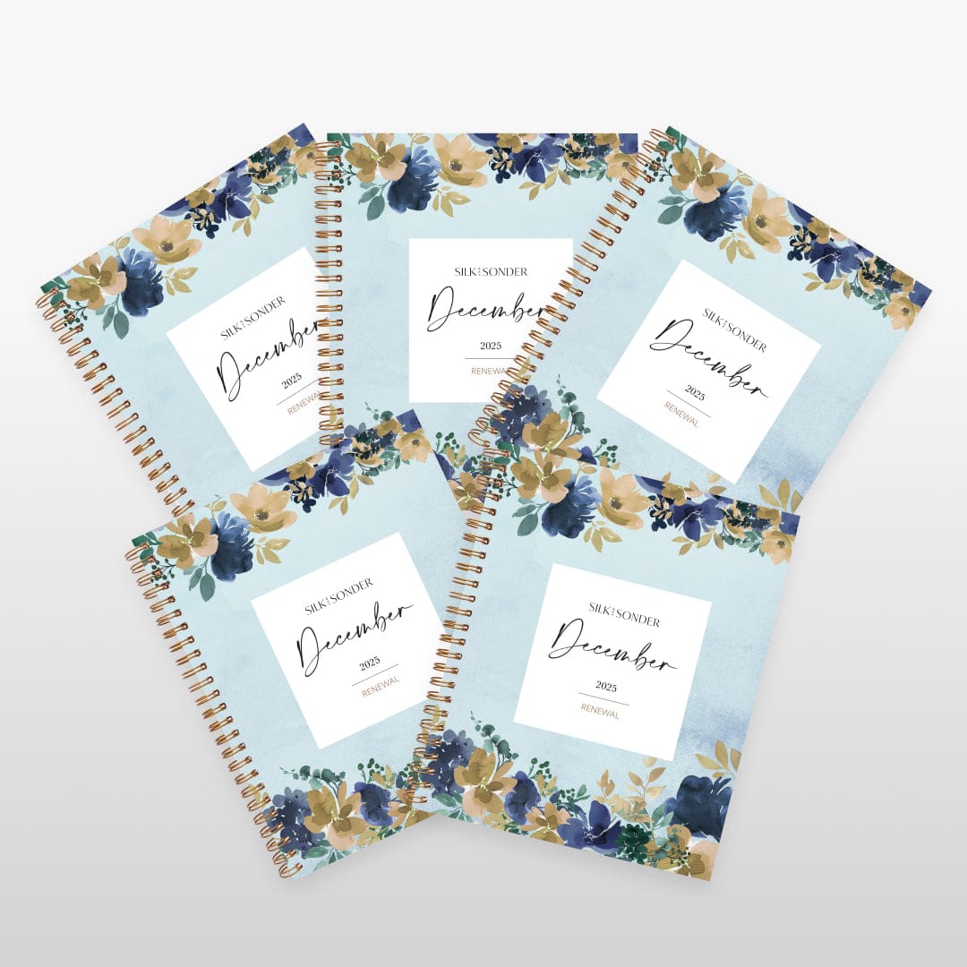 Silk + Sonder Monthly Self-Care Journals  : 5-Pack