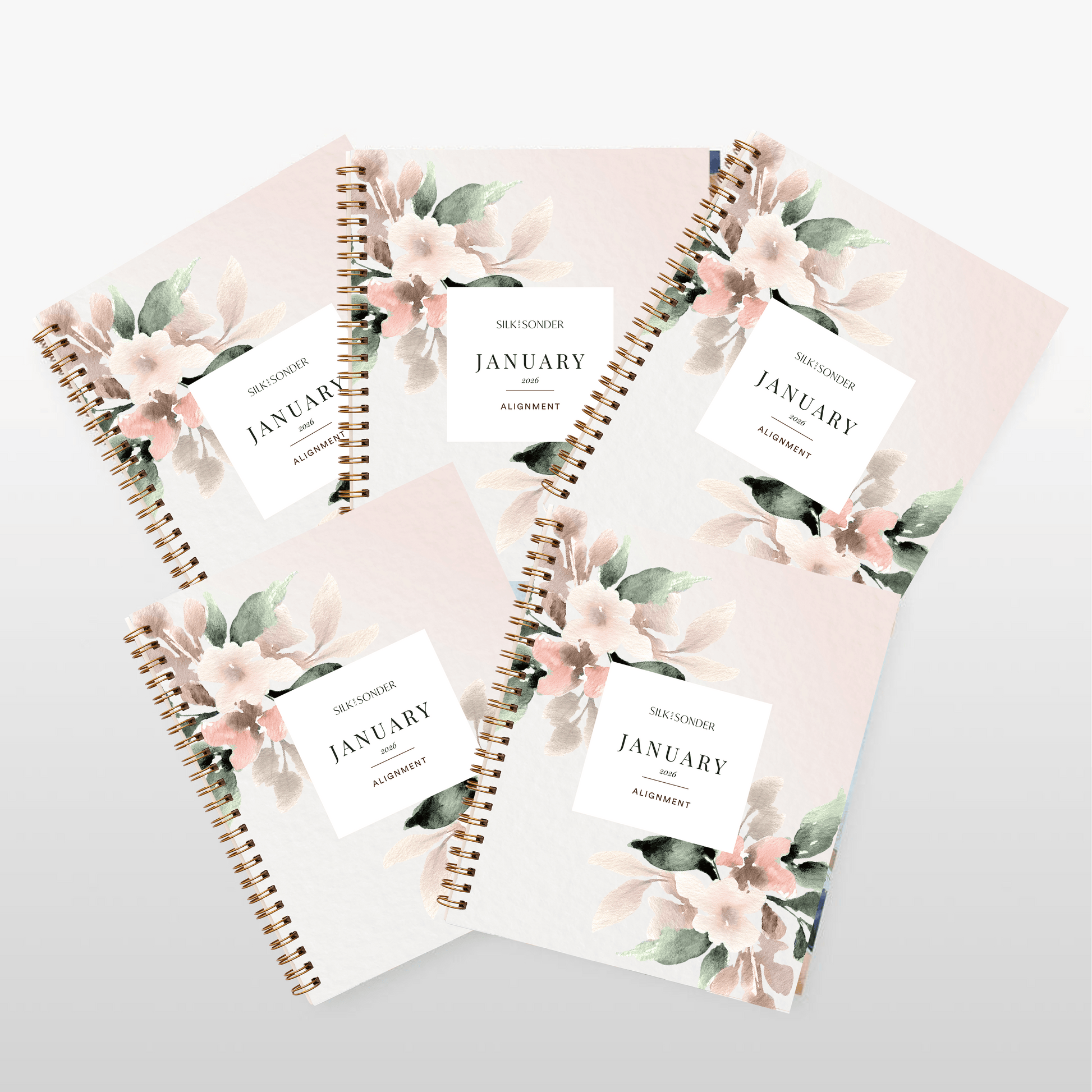 Silk + Sonder Monthly Self-Care Journals  : 5-Pack