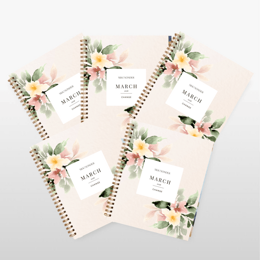 Silk + Sonder Monthly Self-Care Journals  : 5-Pack