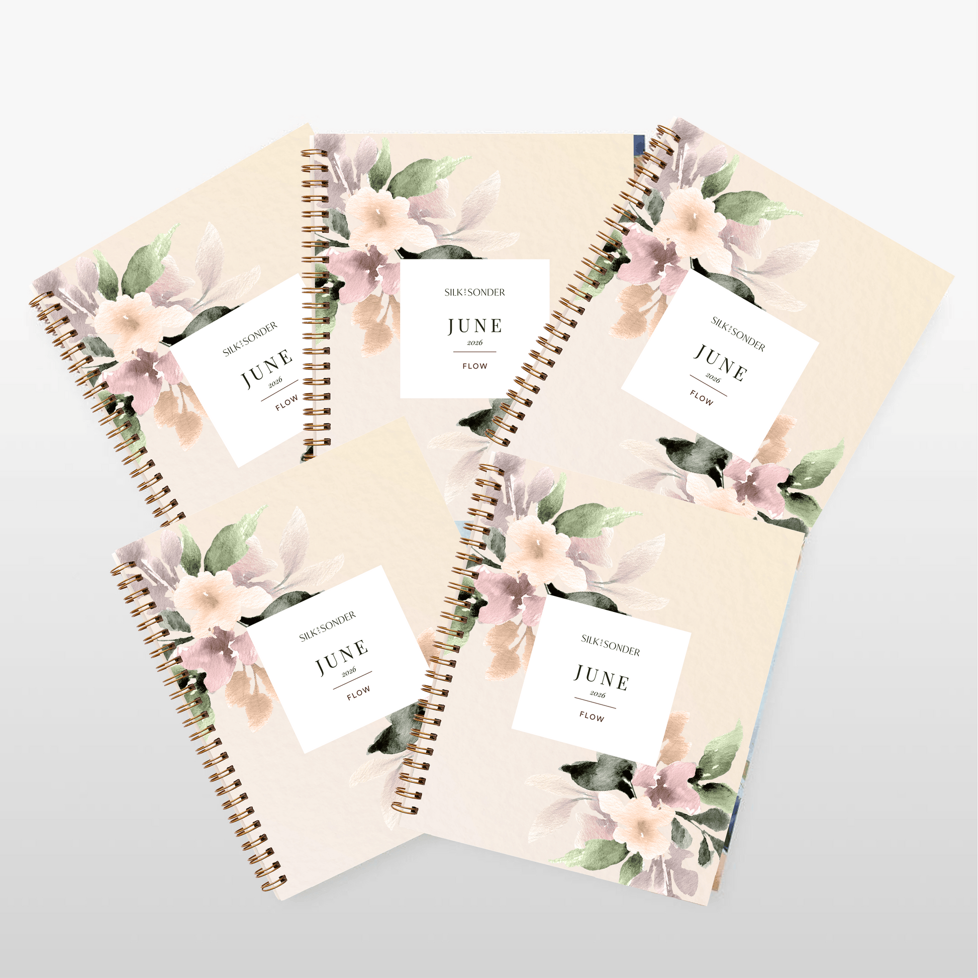 Silk + Sonder Monthly Self-Care Journals  : 5-Pack