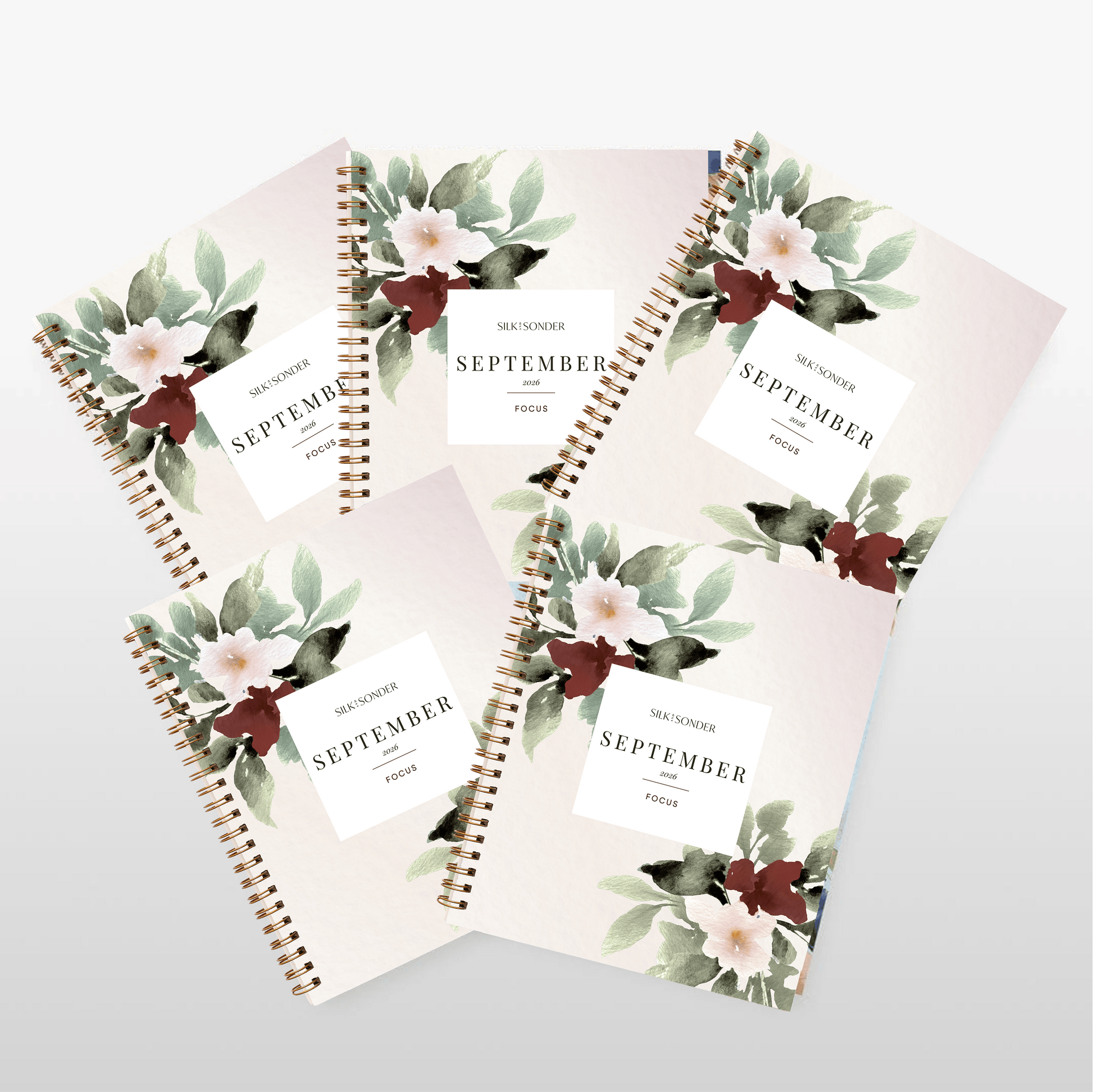Silk + Sonder Monthly Self-Care Journals  : 5-Pack