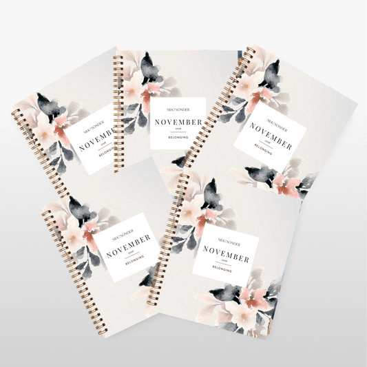 Silk + Sonder Monthly Self-Care Journals  : 5-Pack